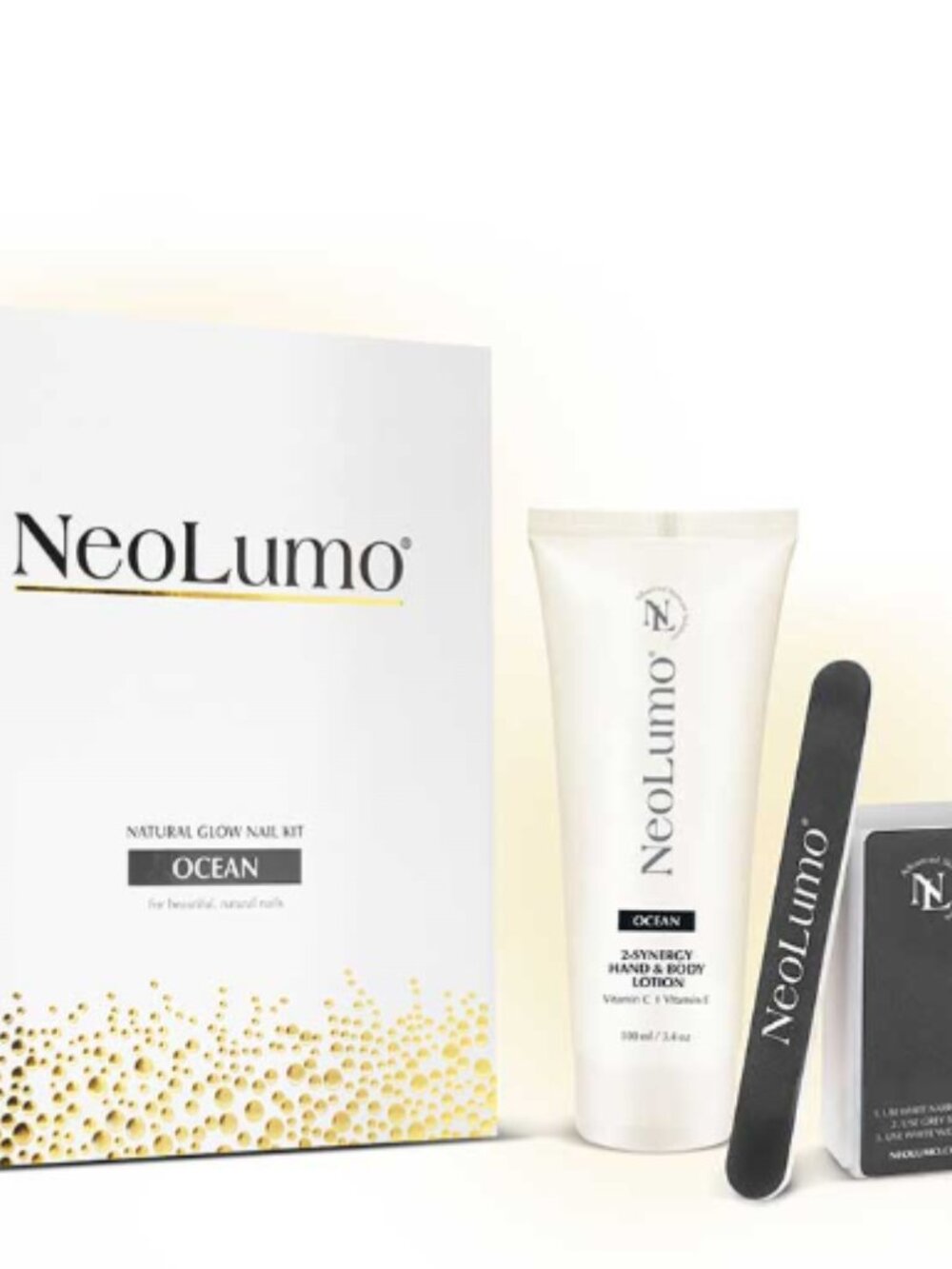 NEOLUMO NATURAL GLOW NAIL KIT-Nail File+Bufing Block+Cuticle Oil+Hand&Body Cream
